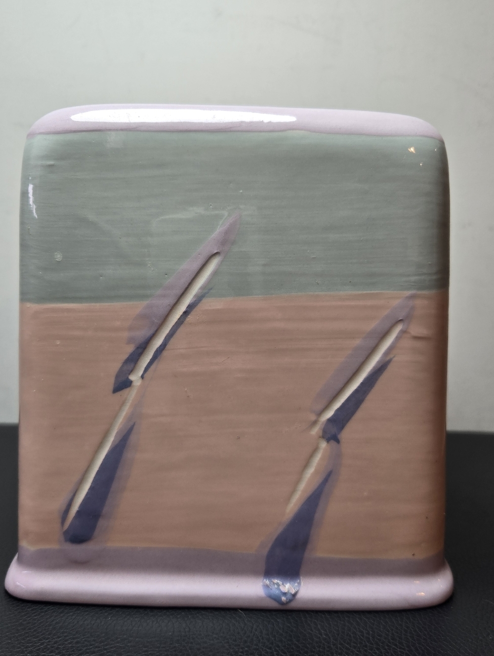 Tissue Box Holder Cover Ceramic 90s Vintage Coastal Colorful Dispenser - Picture 2 of 7